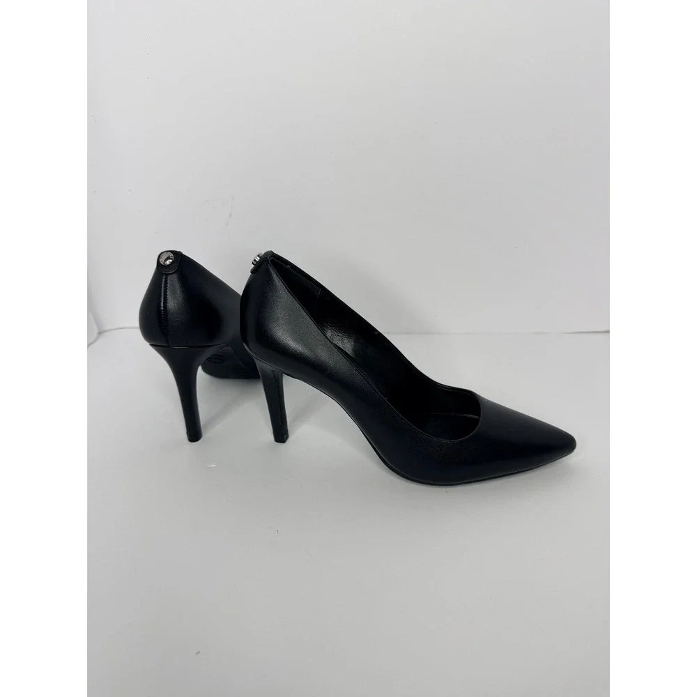 Michael Kors Leather Pumps Womens 5M Black Pointed Toe Stiletto Heel Career